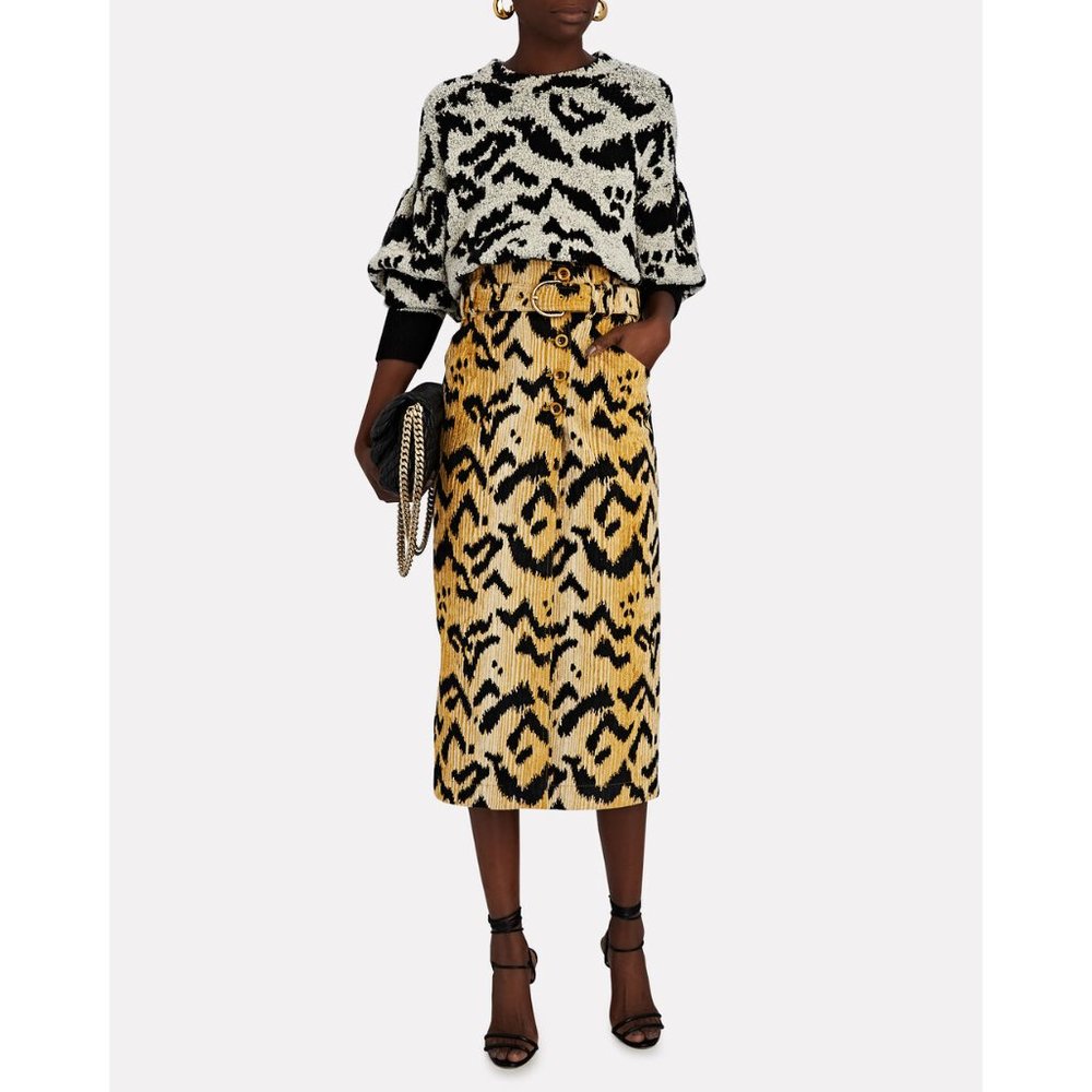 NWT Ulla Johnson Sonia animal print midi skirt